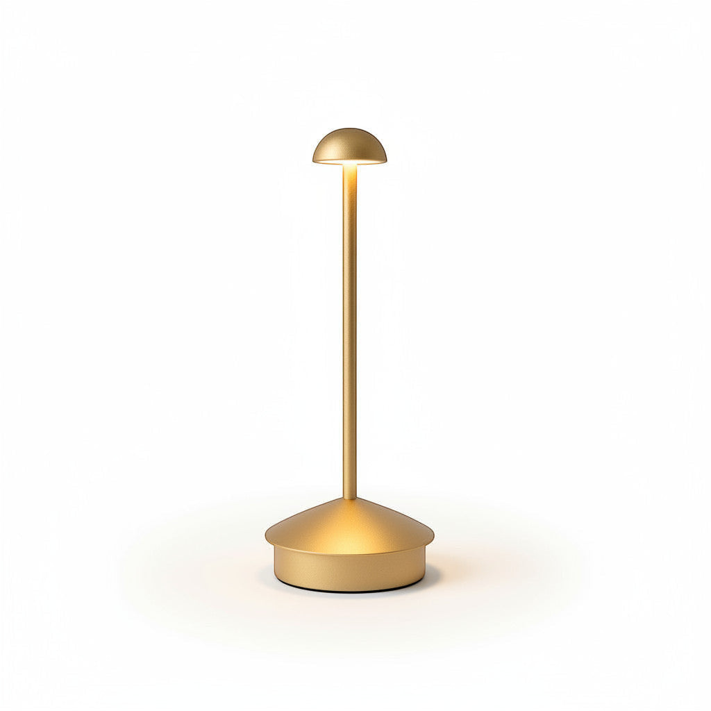 Lysverden Pinnacle desk lamp in anodized aluminum with a dome top, touch control, and 4 color temperatures.