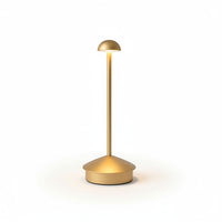 Lysverden Pinnacle desk lamp in anodized aluminum with touch control, 4 color temperatures, and Qi wireless charging option.