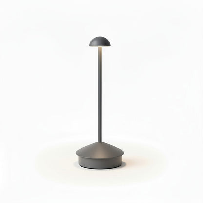 Lysverden Pinnacle table lamp in anodized aluminum with a dome top, touch control, 4 color temperatures, and dimming.