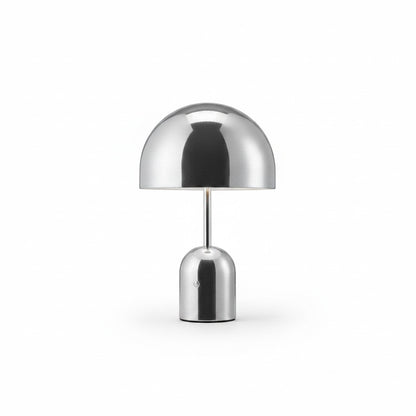 Lysverden mushroom-shaped rechargeable metal table lamp with touch control and dimmable light.