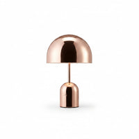 Lysverden mushroom-shaped rechargeable metal table lamp with touch control and 3 color temperatures. Available in rose gold, black, silver, and gold.
