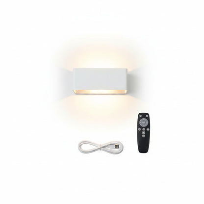 Lysverden black rectangular rechargeable wall lamp with up/down light, radar sensor, and remote control.