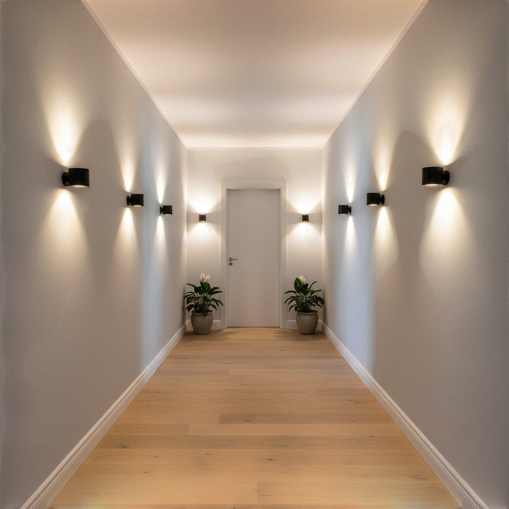 Lysverden black rechargeable wall spotlight with 360° rotation, touch control, and remote. Dimmable with 3 color temperatures.