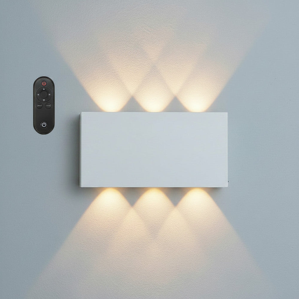 Lysverden black rectangular up/down wall lamp with RGB, 5200 mAh battery, and remote control.