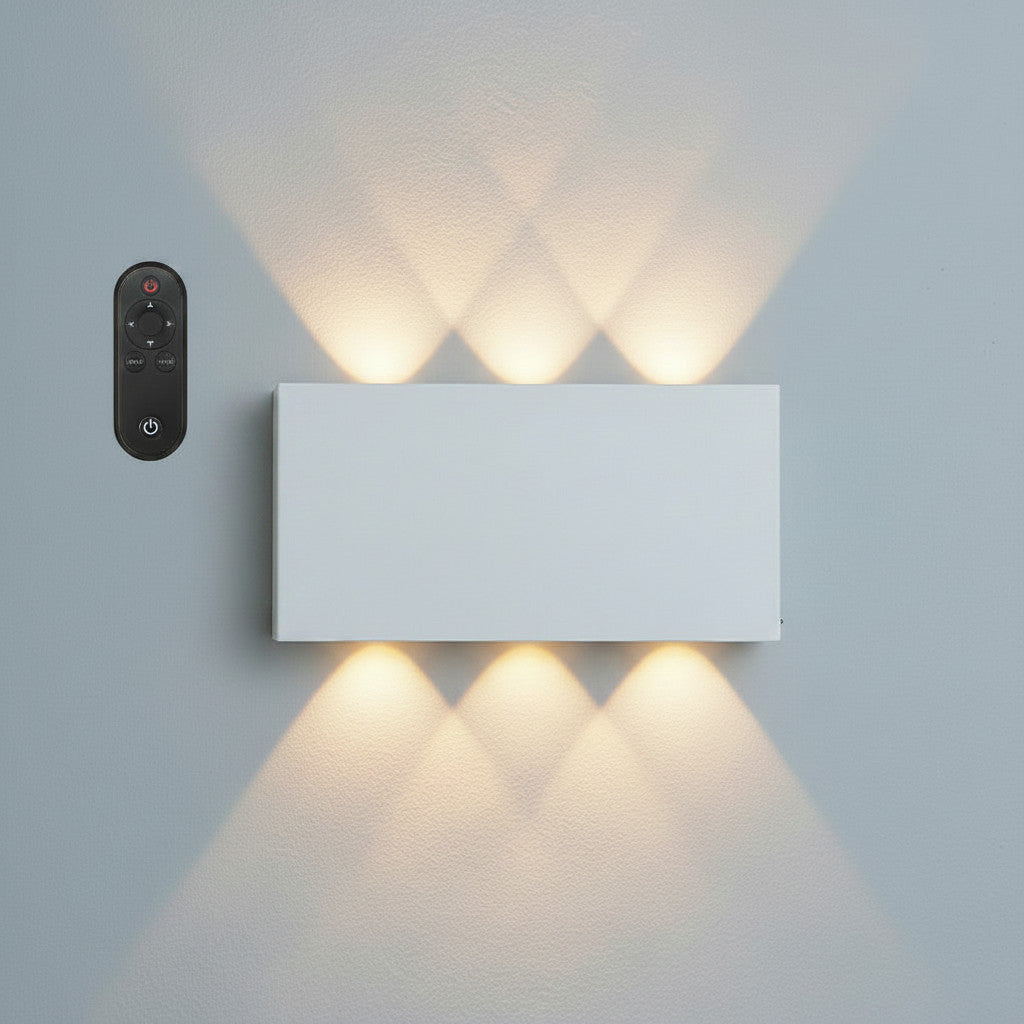 Lysverden black rectangular up/down wall lamp with RGB, 5200 mAh battery, and remote control.