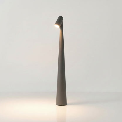 Lysverden red aluminum cone tall slim cordless table lamp with touch dimming and 3000K warm light