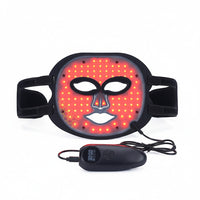 Lysverden red LED silicone facial mask for acne, redness, and anti-aging. Features 84 LEDs and a 30-minute timer.