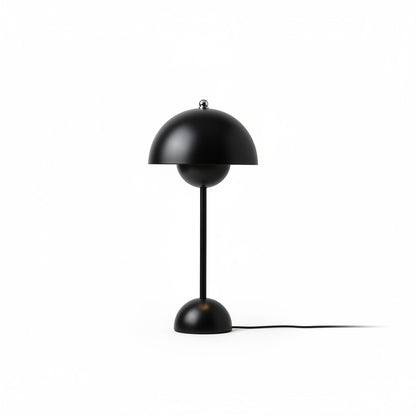 Lysverden red metal Flowerpot table lamp with double dome design and E27 socket.