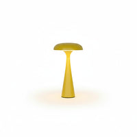 Lysverden red ABS mushroom-shaped table lamp with touch control and 3 color temperatures.