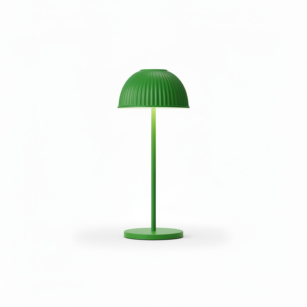Lysverden red ribbed dome table lamp with touch control and dimmable light