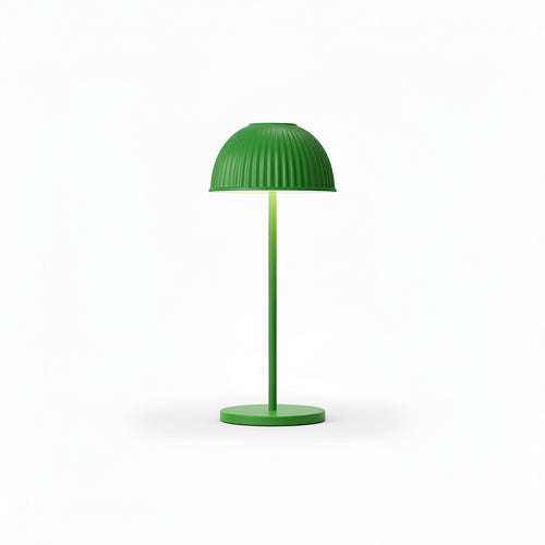 Lysverden red ribbed dome table lamp with touch control and dimmable light