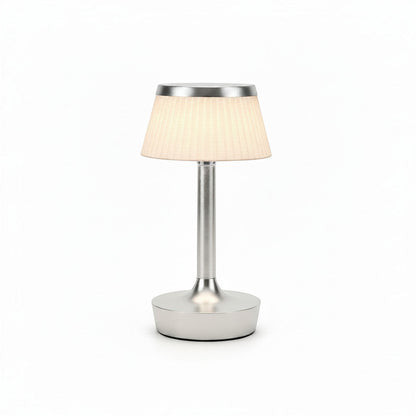 Lysverden rose gold table lamp with pleated shade, touch control, dimmable, 2000 mAh battery