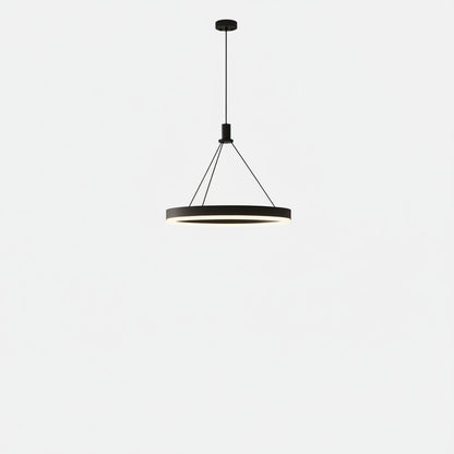 Lysverden minimalistisk rund sort LED-ringpendel med varmhvitt lys for moderne skandinaviske interiør