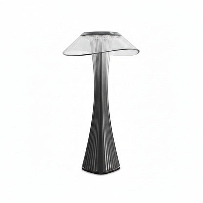 Lysverden sculptural table lamp with fluted PMMA stem and wide dome shade, touch control, 3 color temperatures.