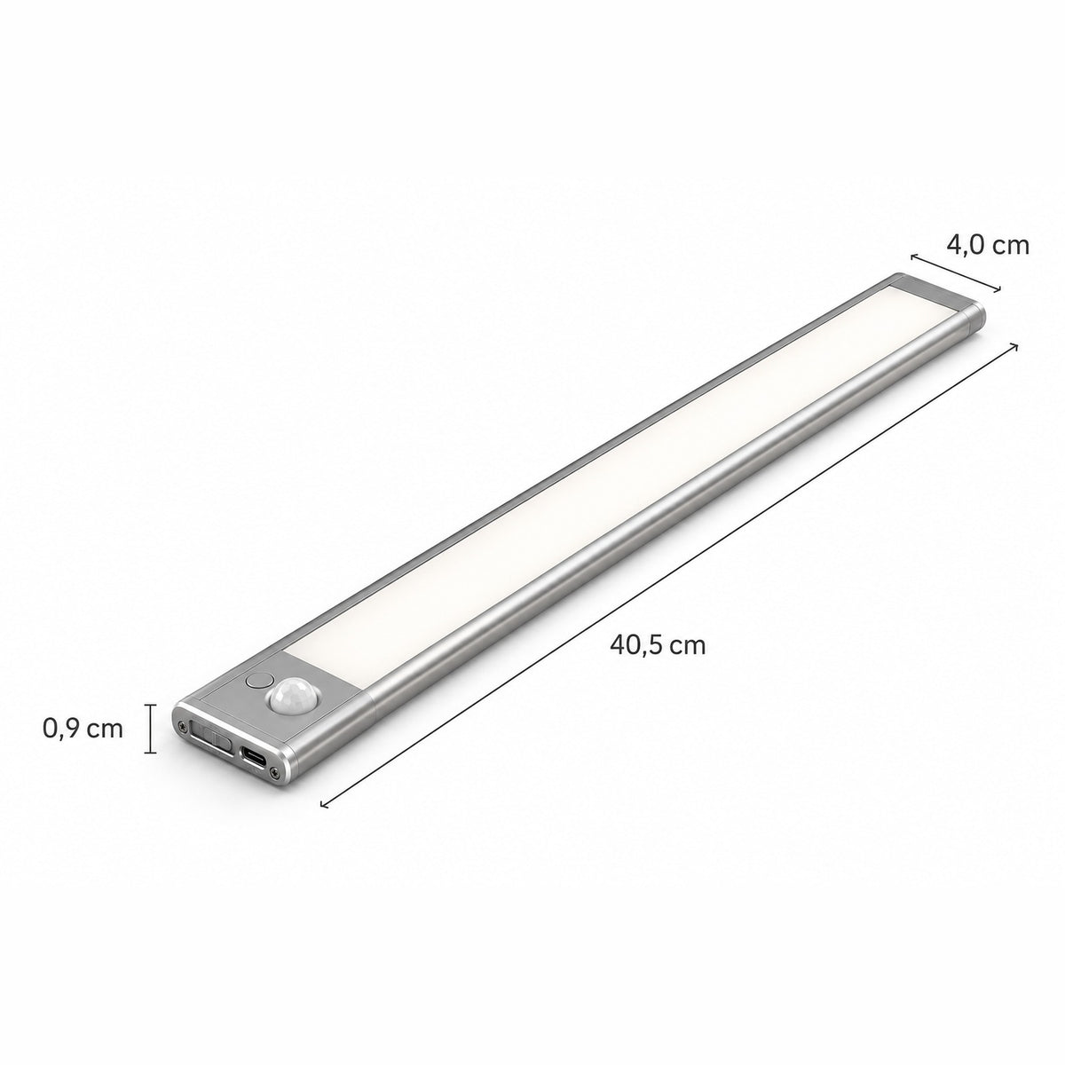 LED skap-belysning med bevegelsessensor – trådløs USB-C oppladbar