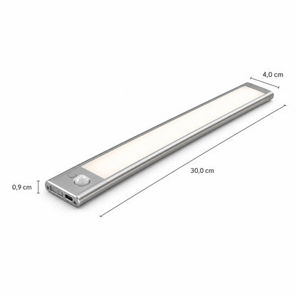 LED skap-belysning med bevegelsessensor – trådløs USB-C oppladbar