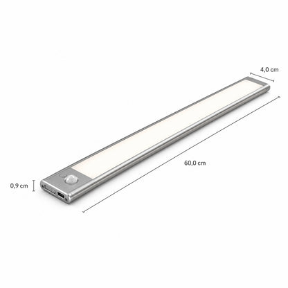 LED skap-belysning med bevegelsessensor – trådløs USB-C oppladbar