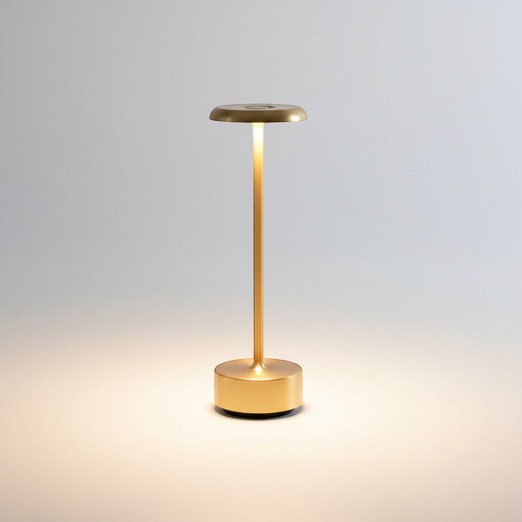 Lysverden slim cordless aluminum table lamp with touch control and 3-level dimming, 2700K warm light.