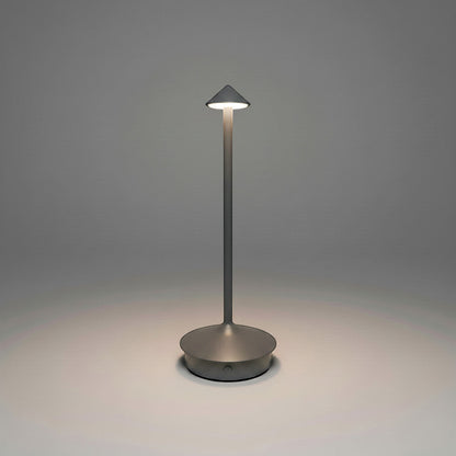 Lysverden slim pinnacle table lamp in grey aluminum with touch control and 3 color temperatures.