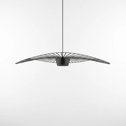 Lysverden large flat black fiber pendant lamp with ribbed design for modern boho interior lighting