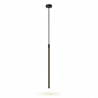Lysverden minimalistisk sort lineær LED-pendellampe med slank vertikal lysbjelke for moderne nordisk interiør