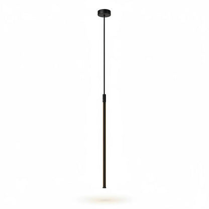Lysverden minimalistisk sort lineær LED-pendellampe med slank vertikal lysbjelke for moderne nordisk interiør