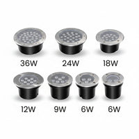 Lysverden stainless steel IP68 LED underwater light for pools and fountains, available in various wattages.