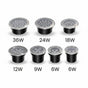Lysverden stainless steel IP68 LED underwater light for pools and fountains, available in various wattages.
