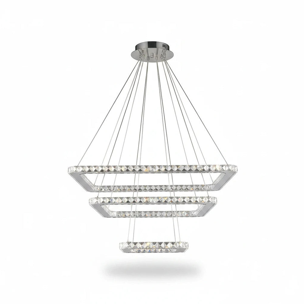 LYS Krystall pendellampe – LED i etasjer
