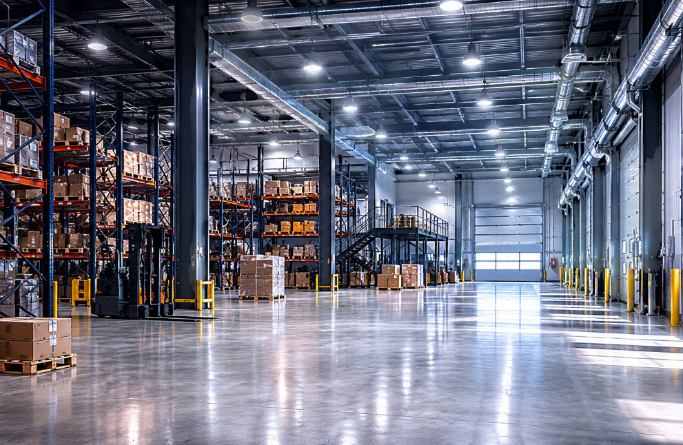 Lysverden LED UFO High Bay 200W industrial light fixture, 4000K neutral white, 90° beam angle, for high ceilings.