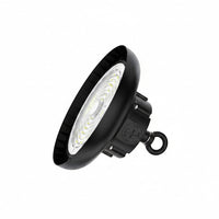 Lysverden black UFO LED high bay light, 150W, 4000K neutral white, 18000 lm, 90° beam angle, aluminum housing.
