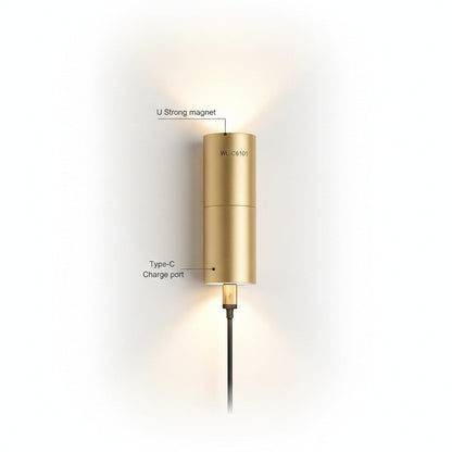 Lysverden vertical metal wall lamp with up/down light, 3 color temps, remote control, magnetic mount. Black.