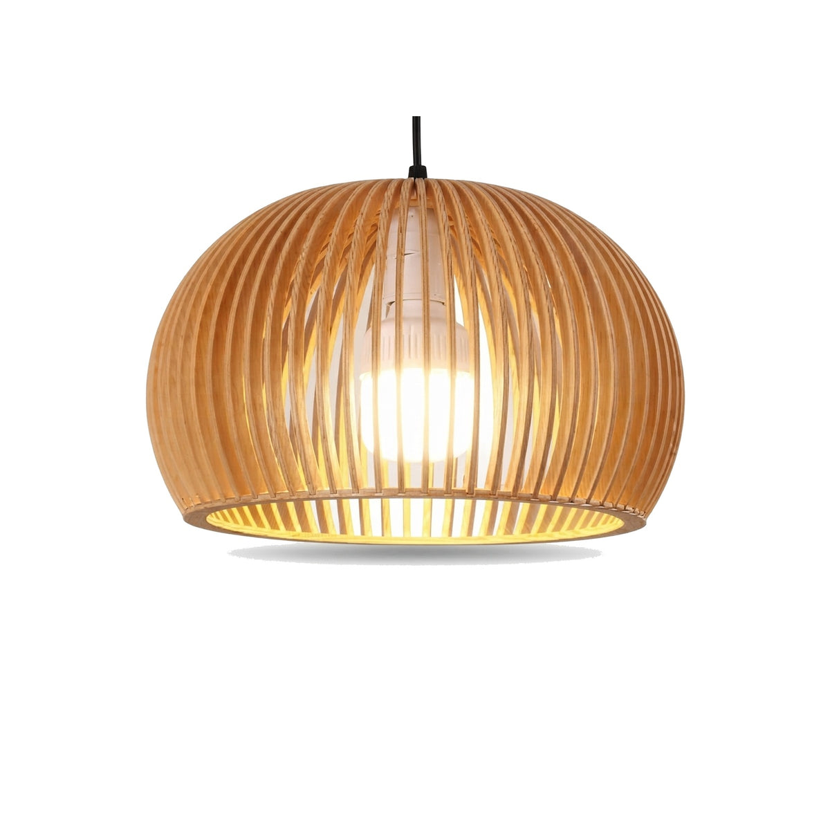 Trependel – buede lameller i lyst tre – Ø33×H20, Ø45×H33, Ø60×H40