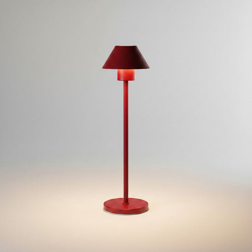 Lysverden cordless white aluminum bell-shaped table lamp with touch dimming and 3600 mAh battery.