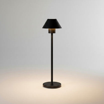 Lysverden cordless white aluminum bell-shaped table lamp with touch dimming and 3600 mAh battery