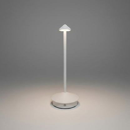 Lysverden white aluminum touch-controlled table lamp with pinnacle design, 3 color temperatures, and dimmable light.