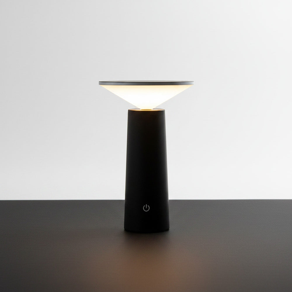 Lysverden white cone-shaped modern table lamp with touch control, 3 color temperatures, and dimmable features.