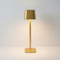 Lysverden white cordless restaurant table lamp with square shade and base, touch control, dimmable 3000K LED.