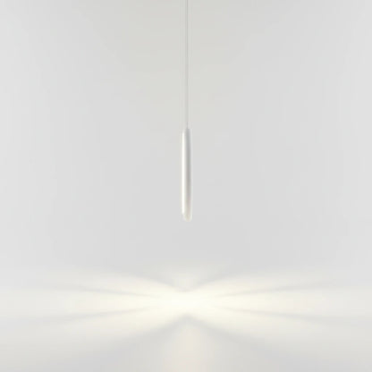 Lysverden minimalist white curved LED pendant light with soft ambient glow against a neutral background