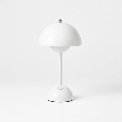 Lysverden white cordless touch table lamp inspired by Flowerpot design, made of PC with dimmable light.