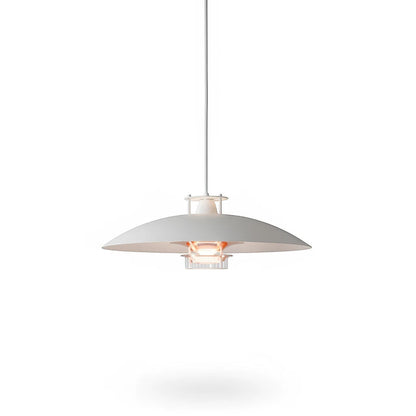 Lysverden white metal pendant lamp with a layered shade design providing glare-free downward lighting for interiors.