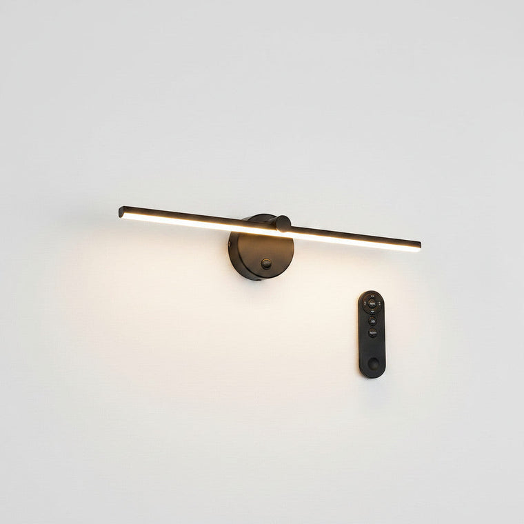 Lysverden hvit lineær vegglampe, 40 cm, med justerbar 330° lysvinkel, touch-styring og fjernkontroll. 5200 mAh batteri.
