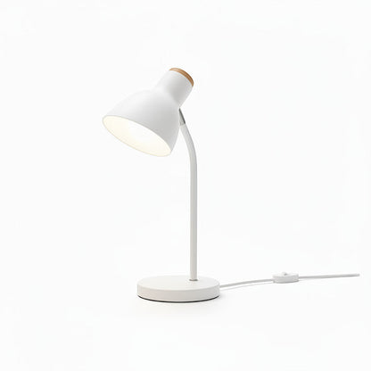 Lysverden white adjustable desk lamp with macaron color accents and a wooden base, E27 socket.