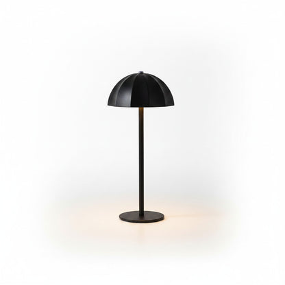 Lysverden white metal mushroom table lamp with segmented shade and PMMA dome, touch control, dimmable.