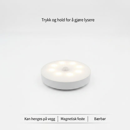 Lysverden white portable LED night light with motion sensor and magnetic mount, ideal for hallways and closets.