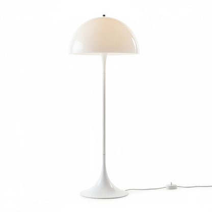 Lysverden white mushroom floor lamp with a sleek metal and acrylic design for modern Scandinavian interiors.
