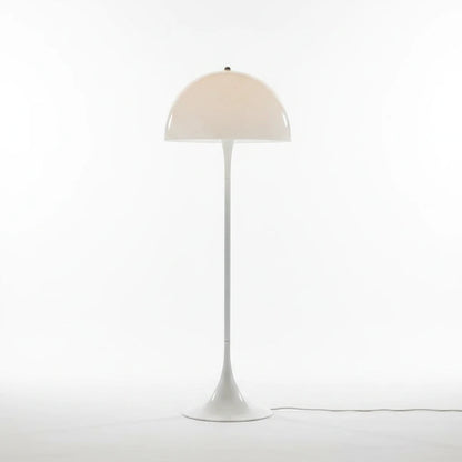 Lysverden white mushroom floor lamp with a minimalist metal and acrylic design for soft, glare-free ambient lighting.