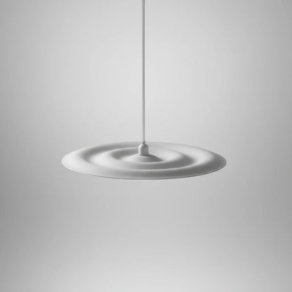 Lysverden white ripple pendant lamp with a minimalist concentric wave design for soft ambient lighting.