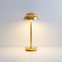 Lysverden white Saturn-inspired double dome metal table lamp with touch dimming and 4000 mAh battery.