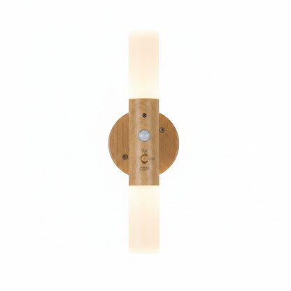 Lysverden wooden and acrylic night light with motion sensor and magnetic mount, warm white light.